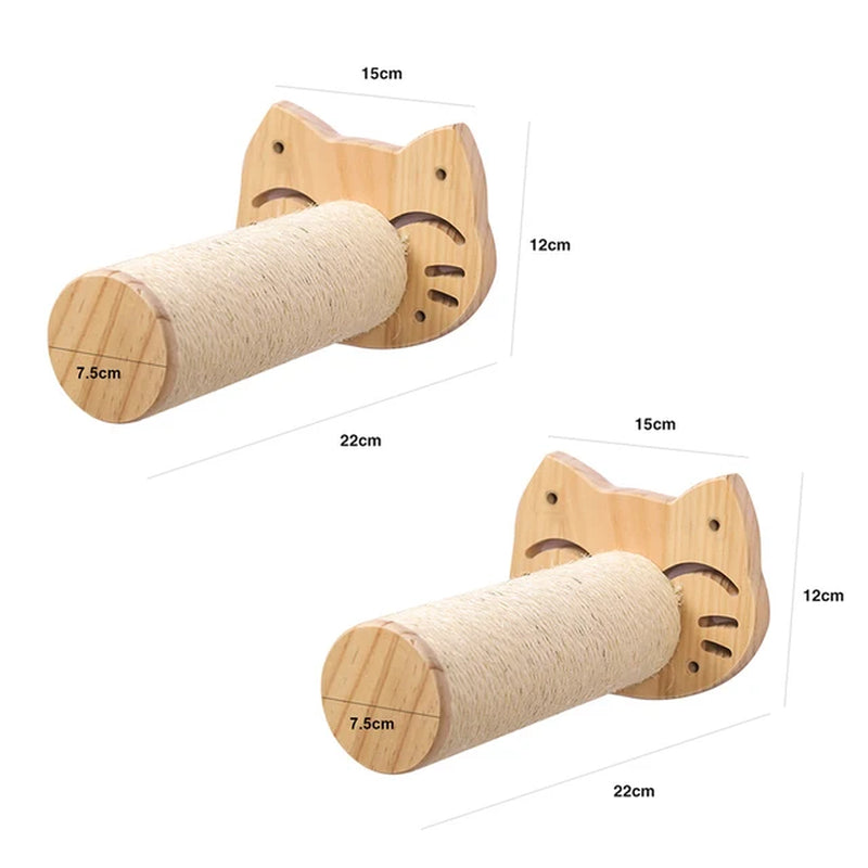 Cat Climbing Shelf Wall Mounted Four Step Stairway with Sisal Scratching Post for Cats Tree Tower Platform Jumping Pet Furniture