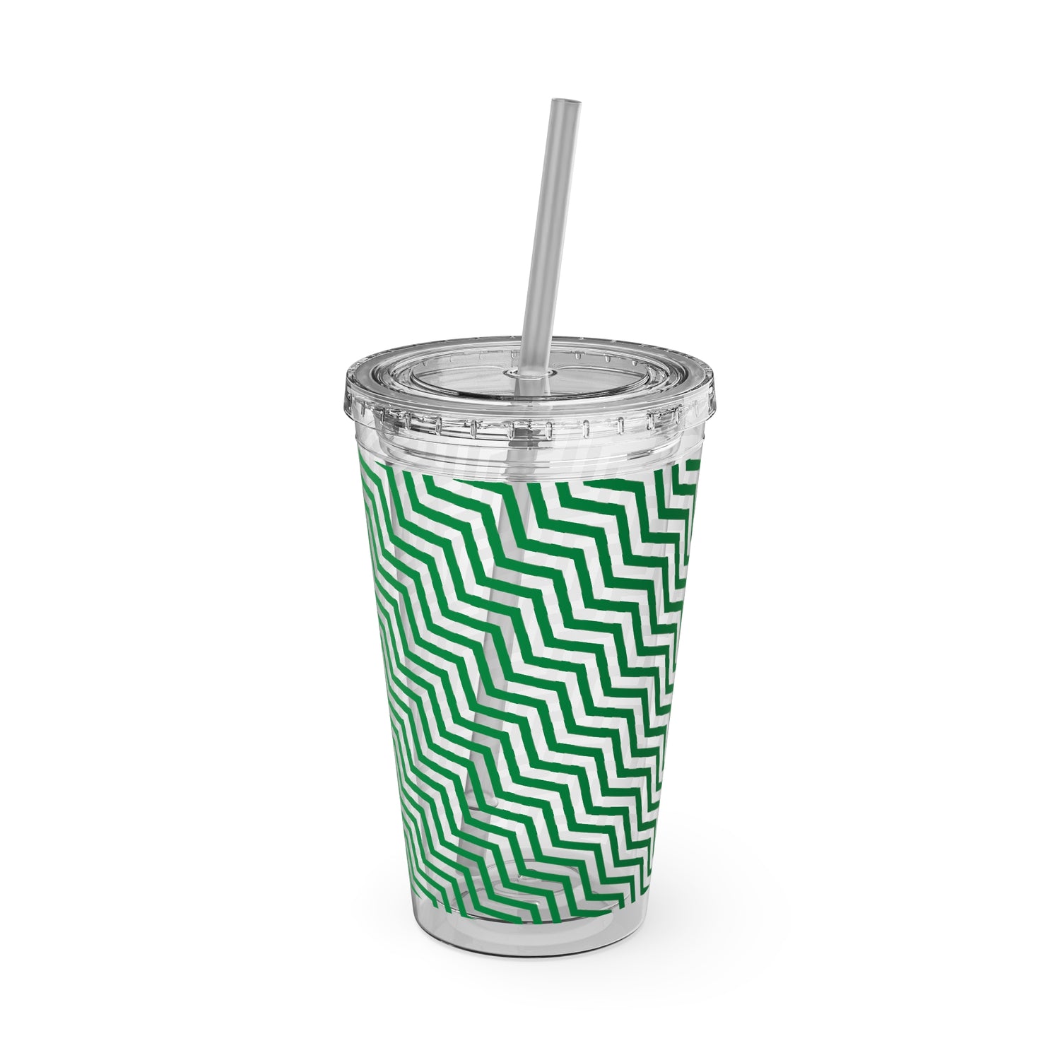 Sunsplash Tumbler with Straw, 16oz- Green