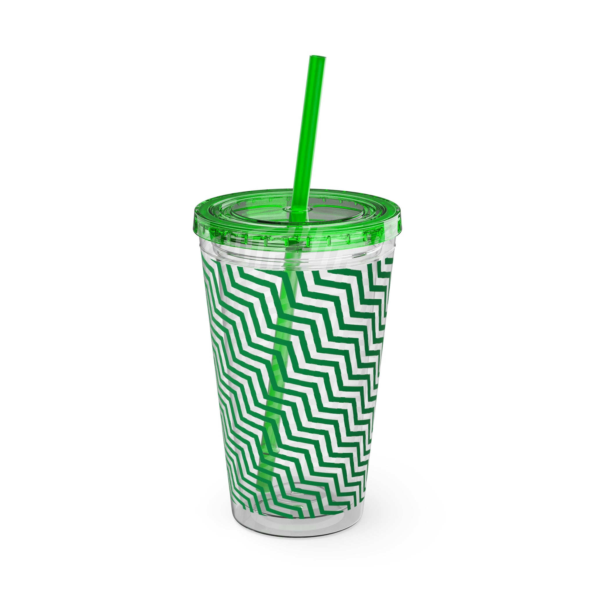 Sunsplash Tumbler with Straw, 16oz- Green