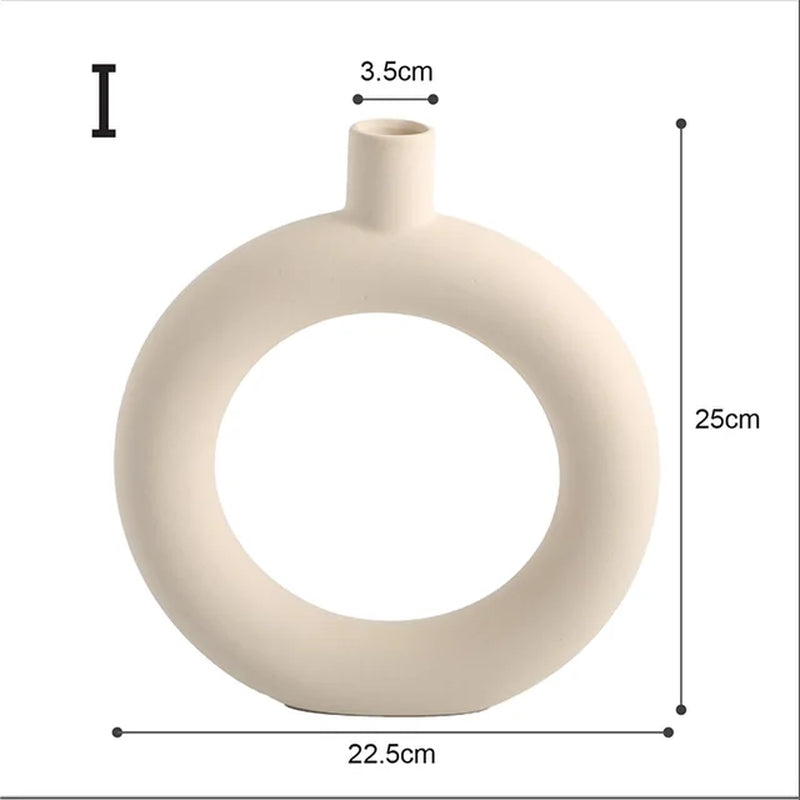 Ceramic Vase Nordic Home Decor Room Decoration Candle Holder Flower Pot Decoration Desktop Art Flower Vases Dropshipping