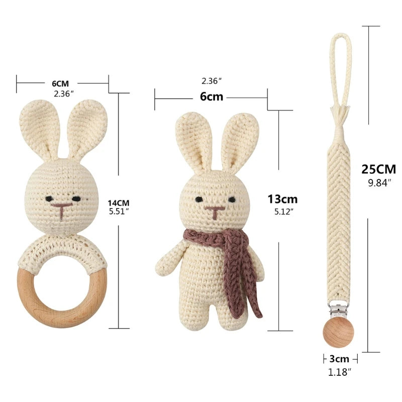 4pcs Handmade Crochet Baby Rabbit Stuffed Doll