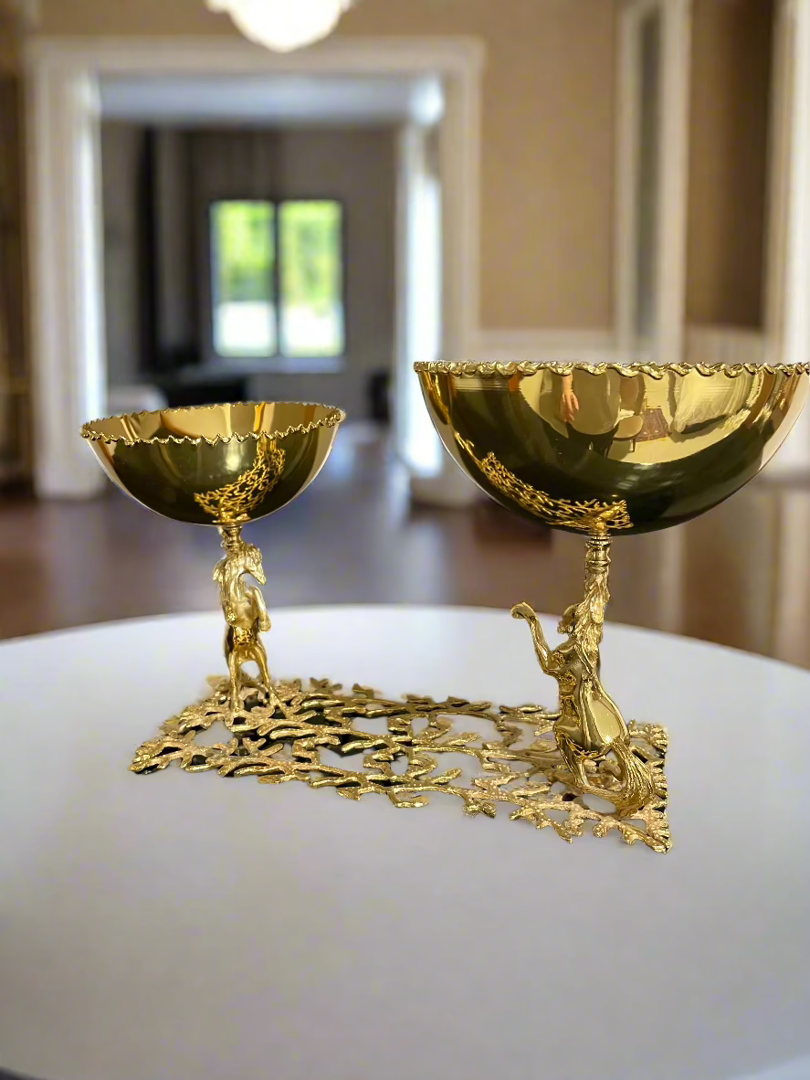 Two Bowls Set, Golden Horse