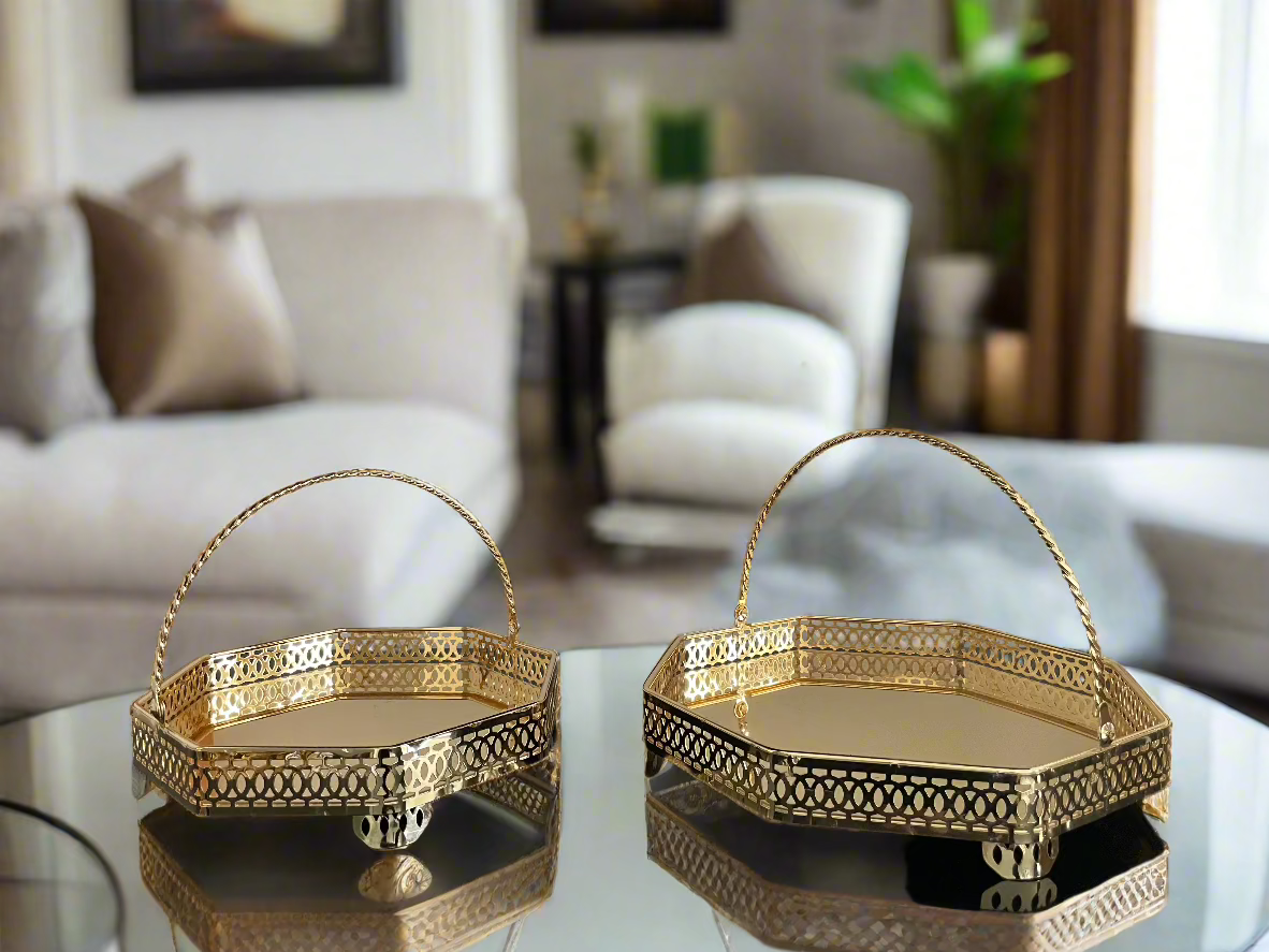 2-Piece Golden Trays