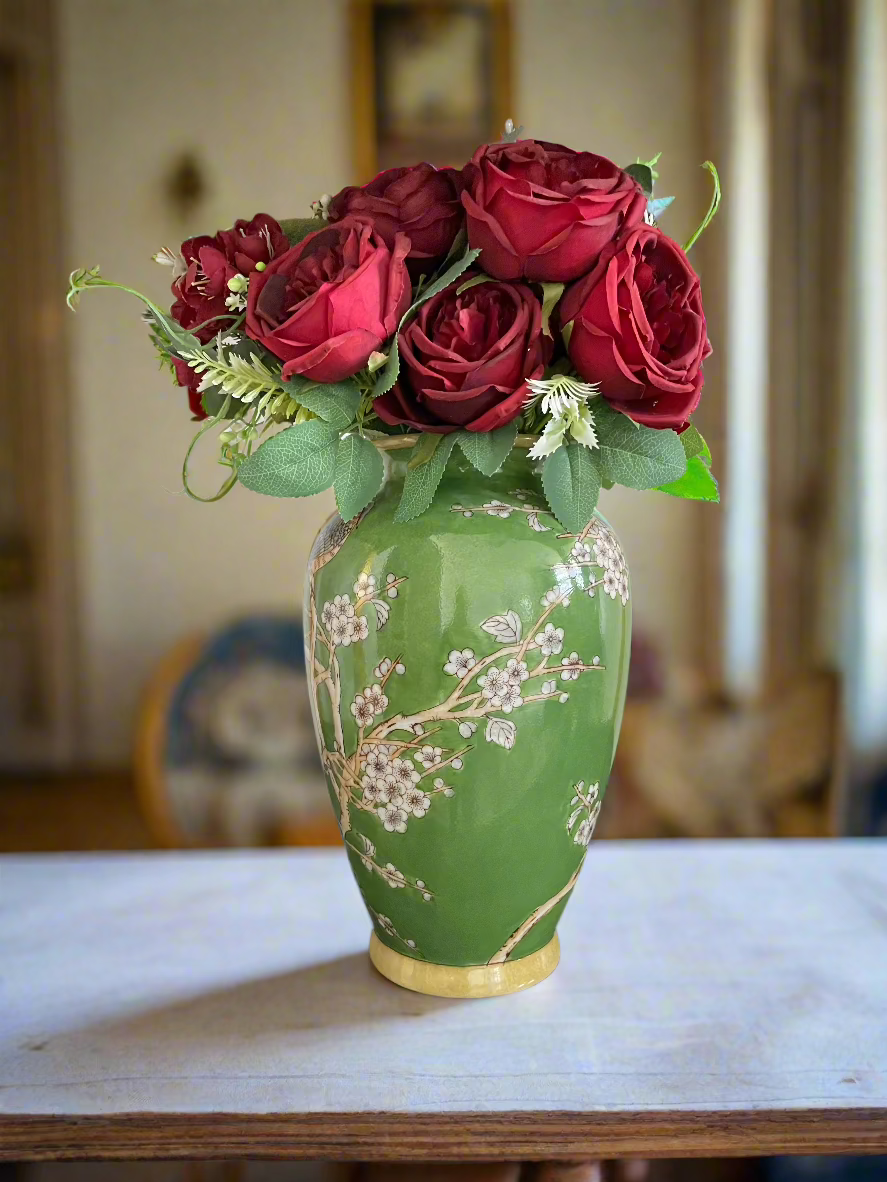 Flower Vase, Green vase. 40 cm.