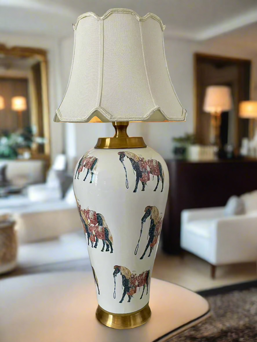 Table Lamp, Golden Horse 100 m.