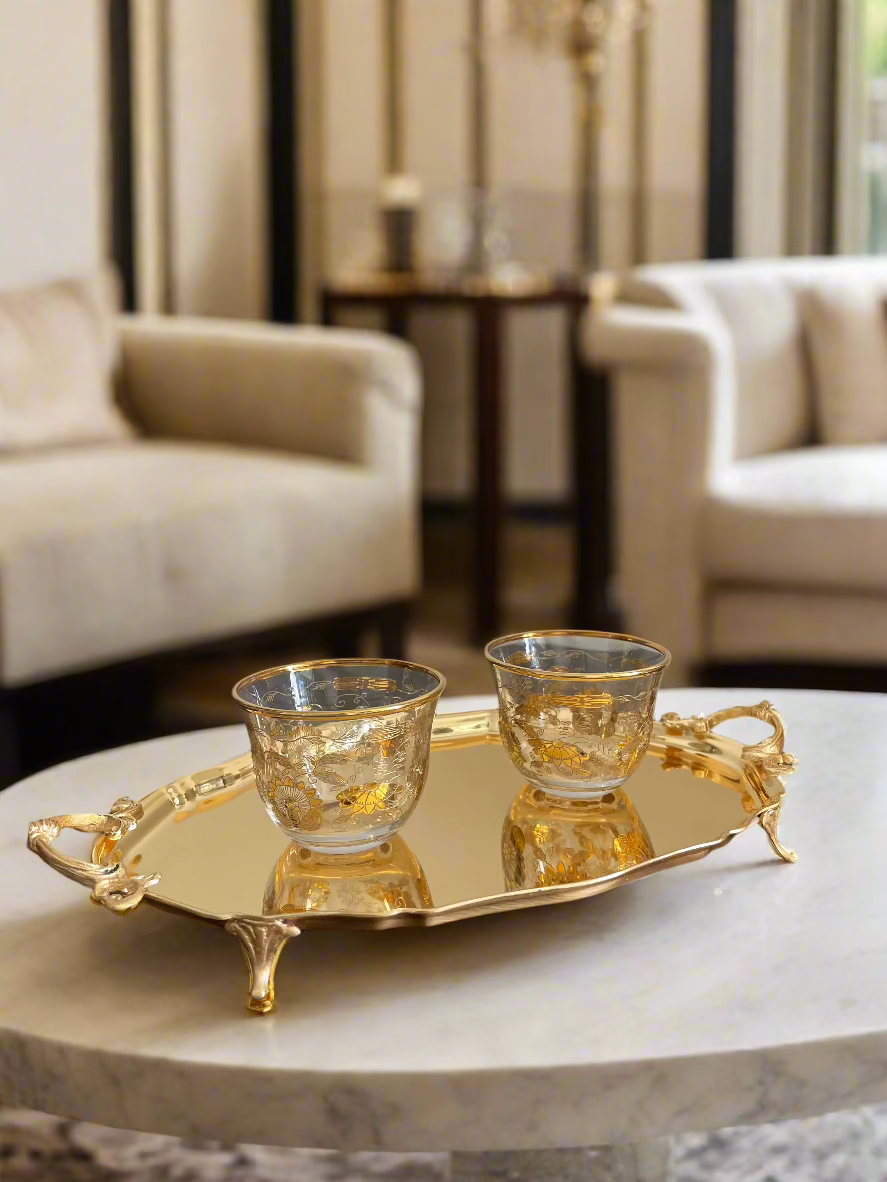 Mini Tray, Golden. 20 cm.