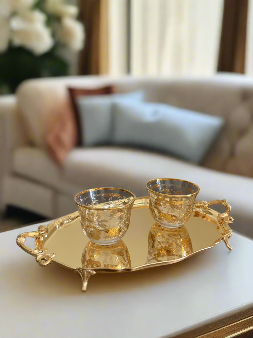 Mini Tray, Golden. 20 cm.