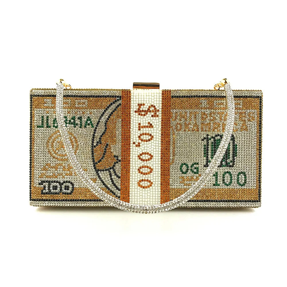 Crystal Money Clutch Bag