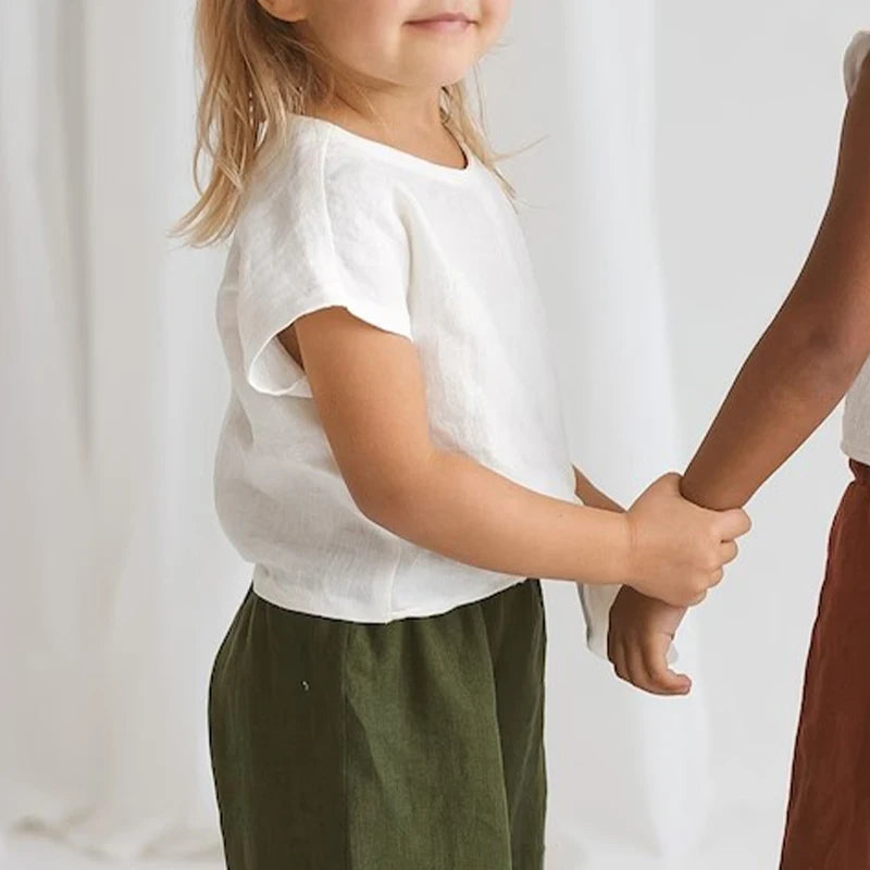 Casual Cotton and Linen White Tank Top With Knot