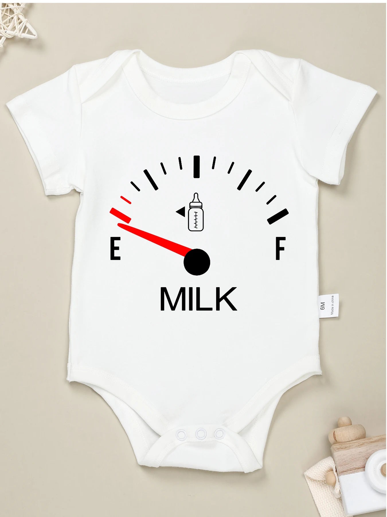 "Bring Milk" Baby Onesie White Cotton