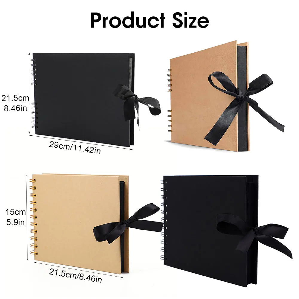 ZK20 80 Black Pages Memory Books DIY