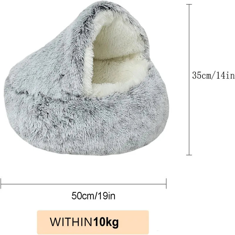 2 in 1 Plush Donut Cuddler Nest for cats or puppies Dog Cat Nest