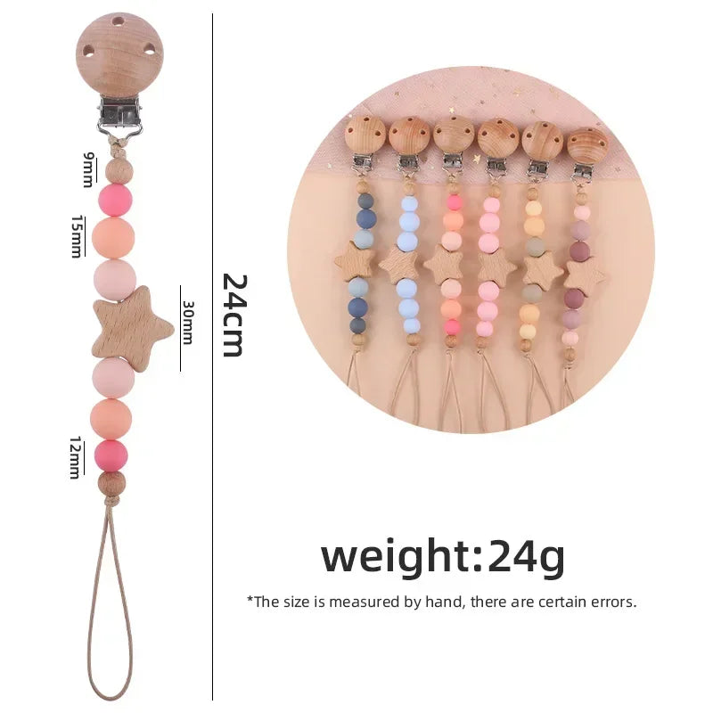 Personalized Wooden  Baby Pacifier Chain