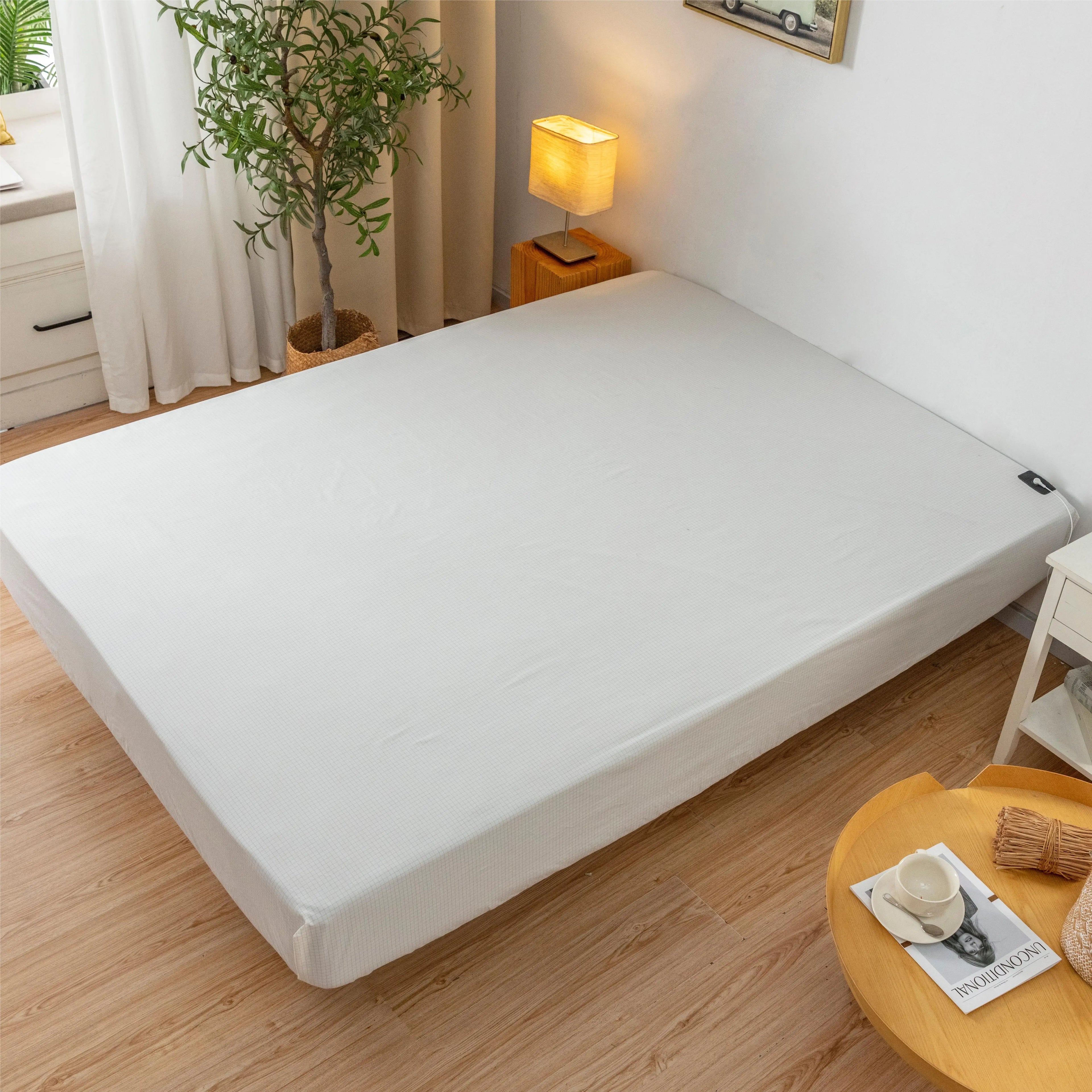 Earthing ESD 10% Silver Organic Cotton Healthy Fitted Sheet for All Size Bed, with a 4.5m Local Grounding Cable