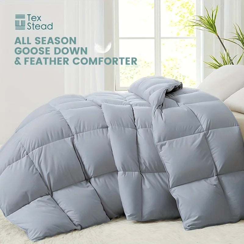 Goose Down Comforter Duvet, Duvet Insert All Season, Lightweight Feather Comforter for Hot Sleeper, Twin/Queen/King Size