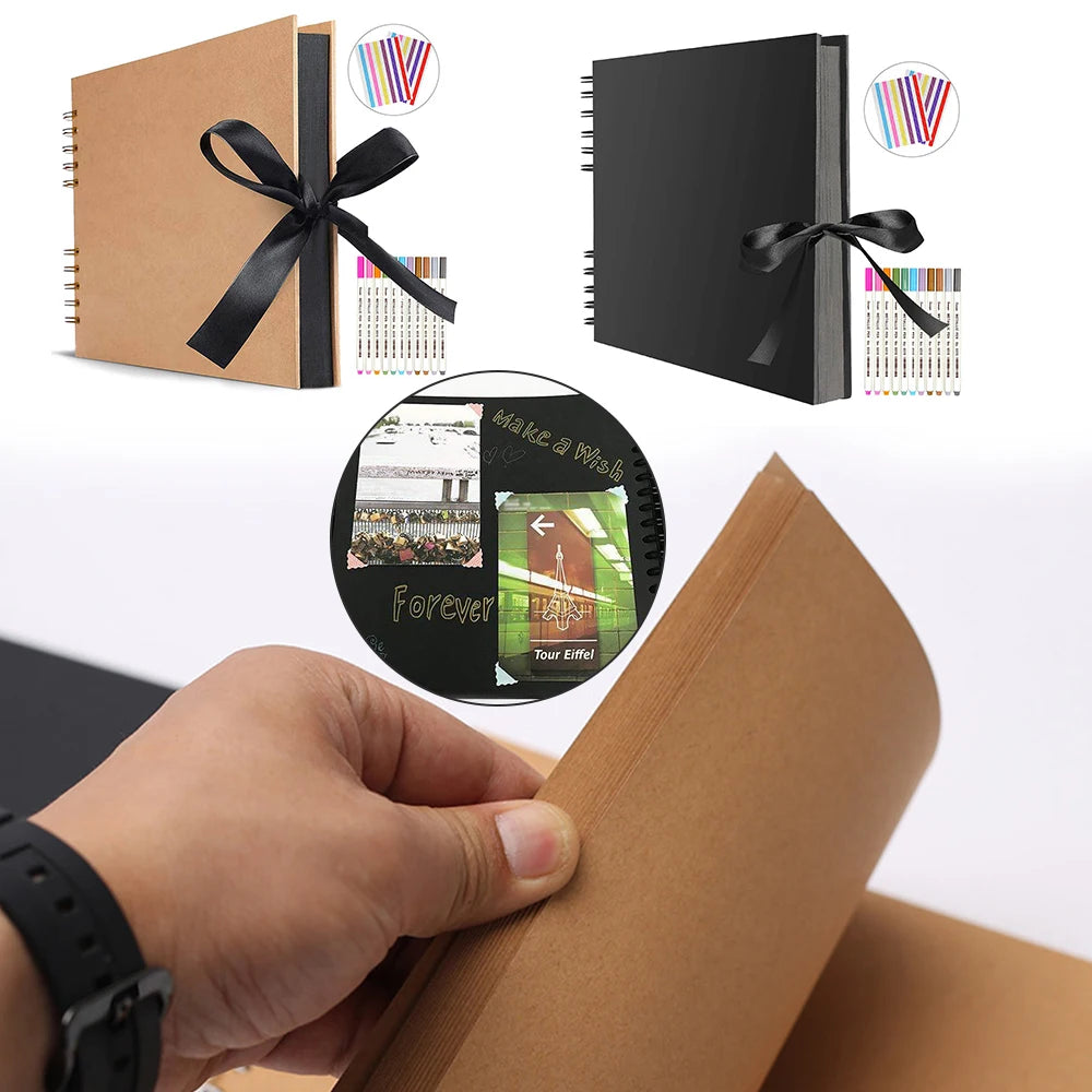 ZK20 80 Black Pages Memory Books DIY