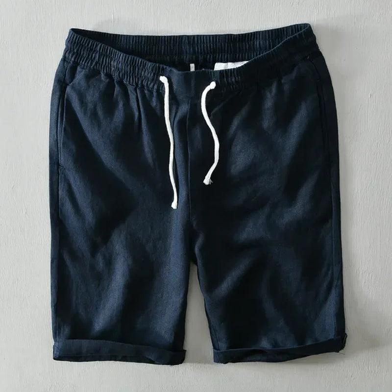 Pure Linen Shorts Men 2024 Summer New Fashion Solid White Loose Holiday Shorts Man Casual Shorts