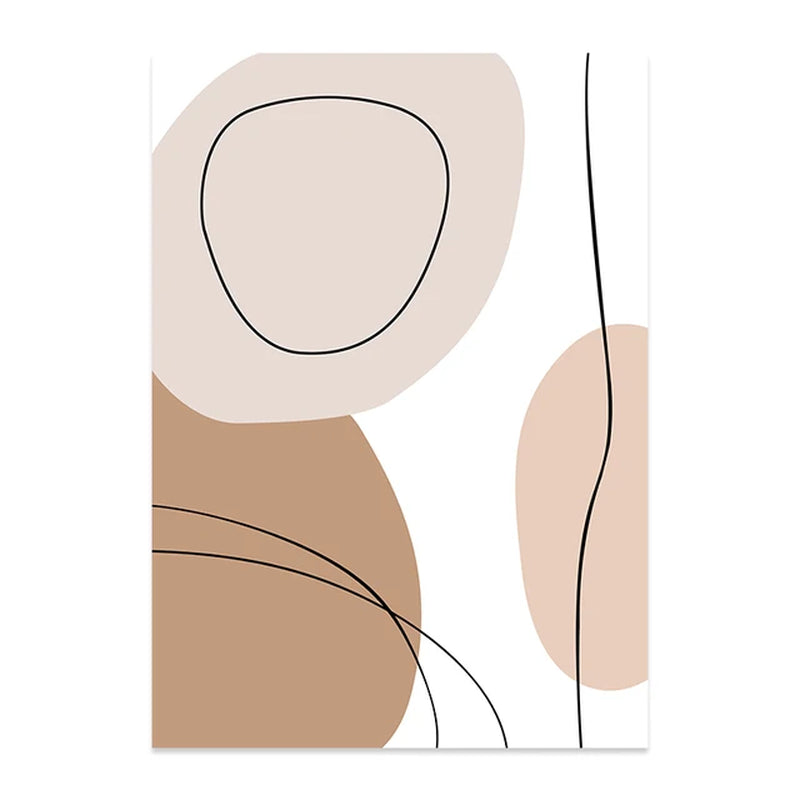 Abstract Geometric Leaves Line Modern Minimalist Posters Canvas Painting Wall Art Print Pictures Living Room Interior Home Decor