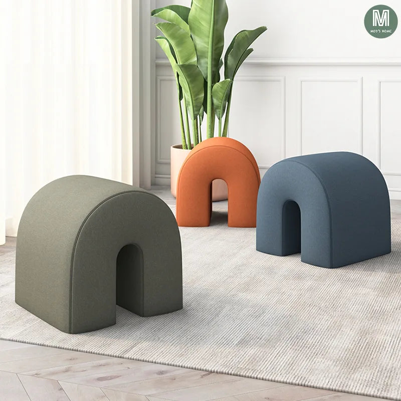 Wuli Nordic Makeup Stool Change the Footstool at the Door Home Minimalist Long Sofa Stool Creative Low Stools Furniture