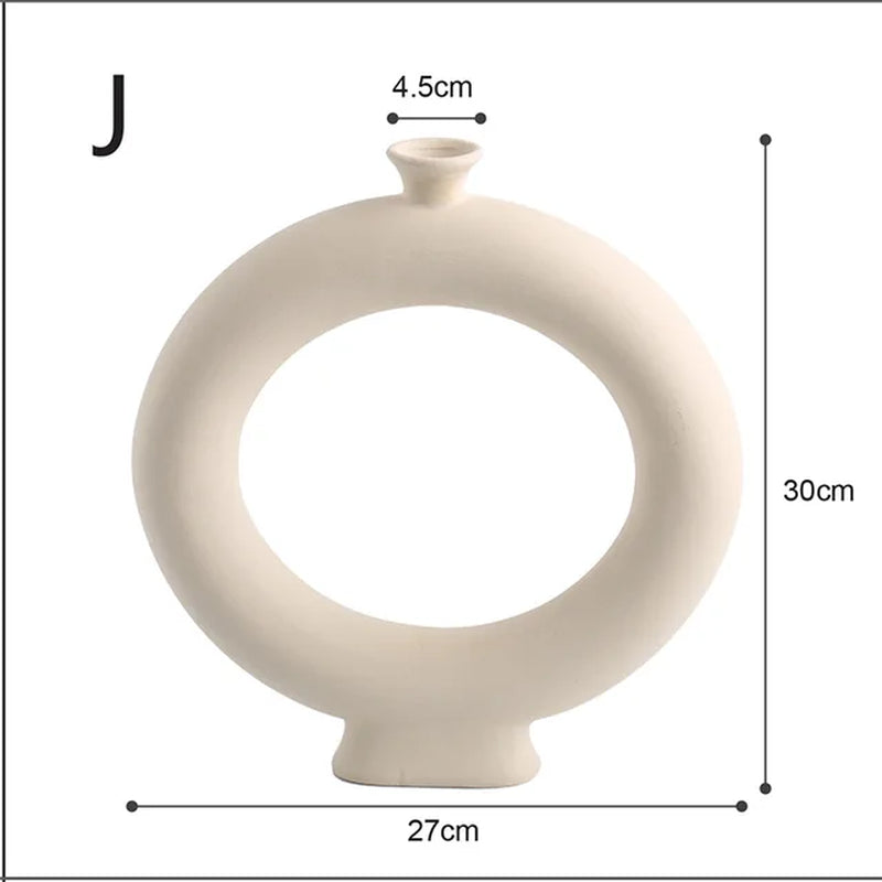 Ceramic Vase Nordic Home Decor Room Decoration Candle Holder Flower Pot Decoration Desktop Art Flower Vases Dropshipping