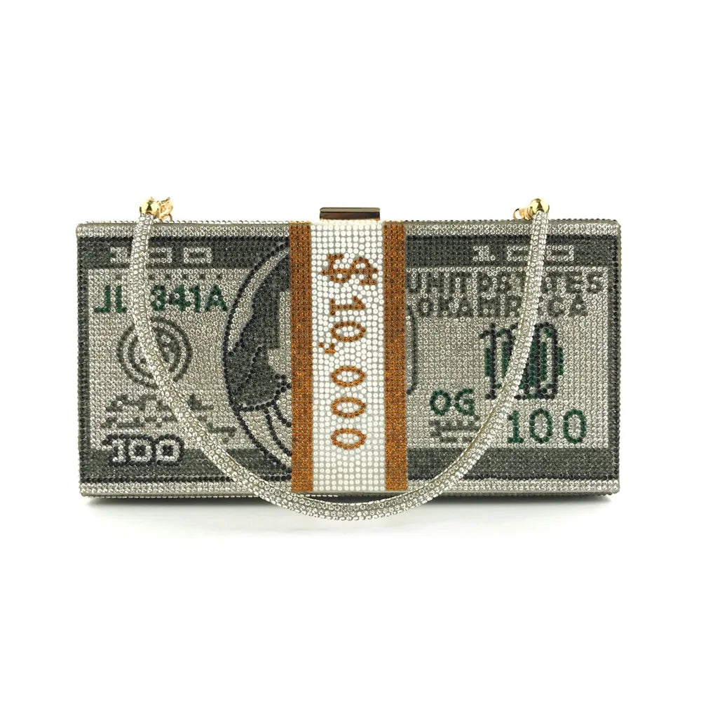 Crystal Money Clutch Bag