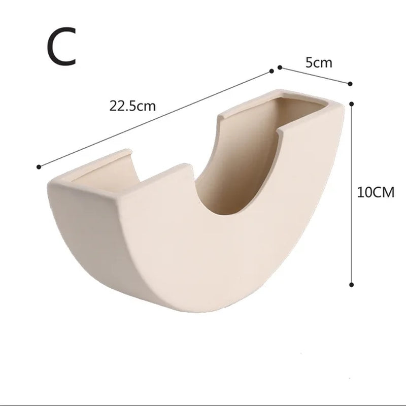 Ceramic Vase Nordic Home Decor Room Decoration Candle Holder Flower Pot Decoration Desktop Art Flower Vases Dropshipping