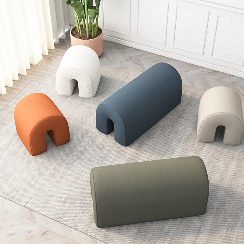 Wuli Nordic Makeup Stool Change the Footstool at the Door Home Minimalist Long Sofa Stool Creative Low Stools Furniture