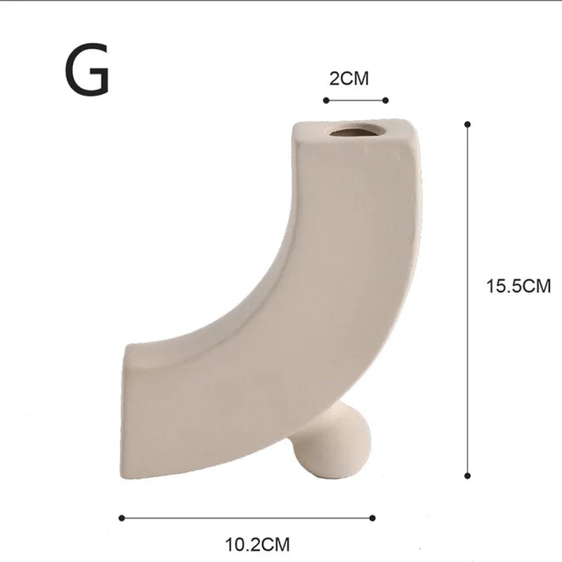 Ceramic Vase Nordic Home Decor Room Decoration Candle Holder Flower Pot Decoration Desktop Art Flower Vases Dropshipping