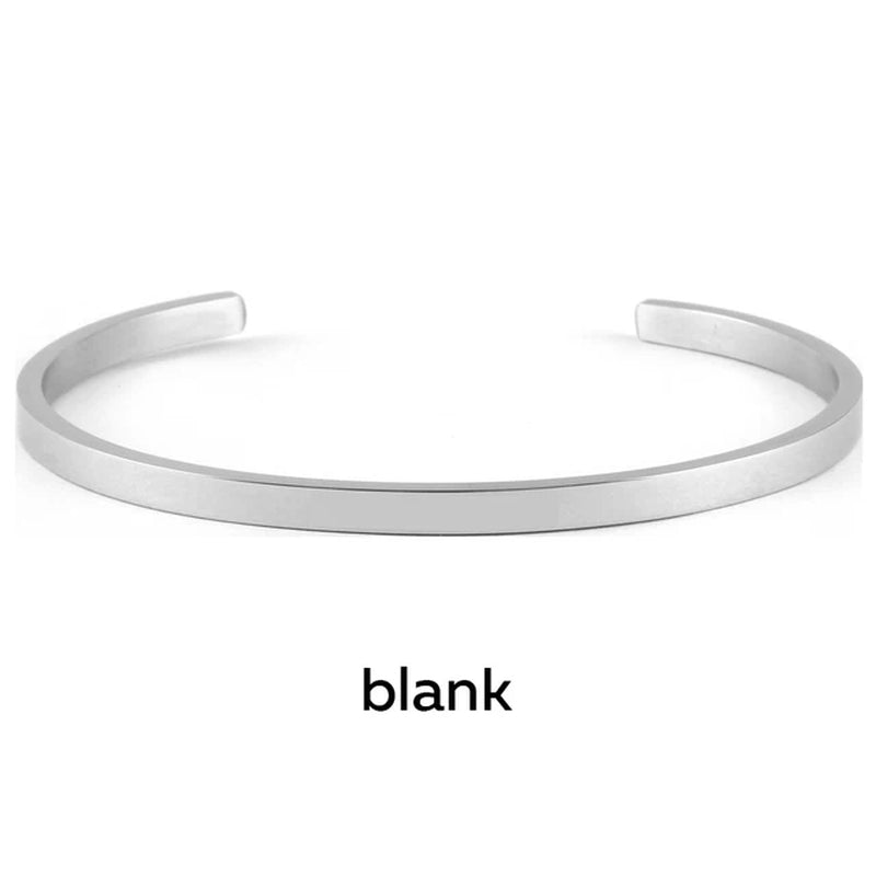 Women Stainless Steel Bangle Inspirational Bracelets Custom Mantra Cuff Band Jewelry Gift for Women
