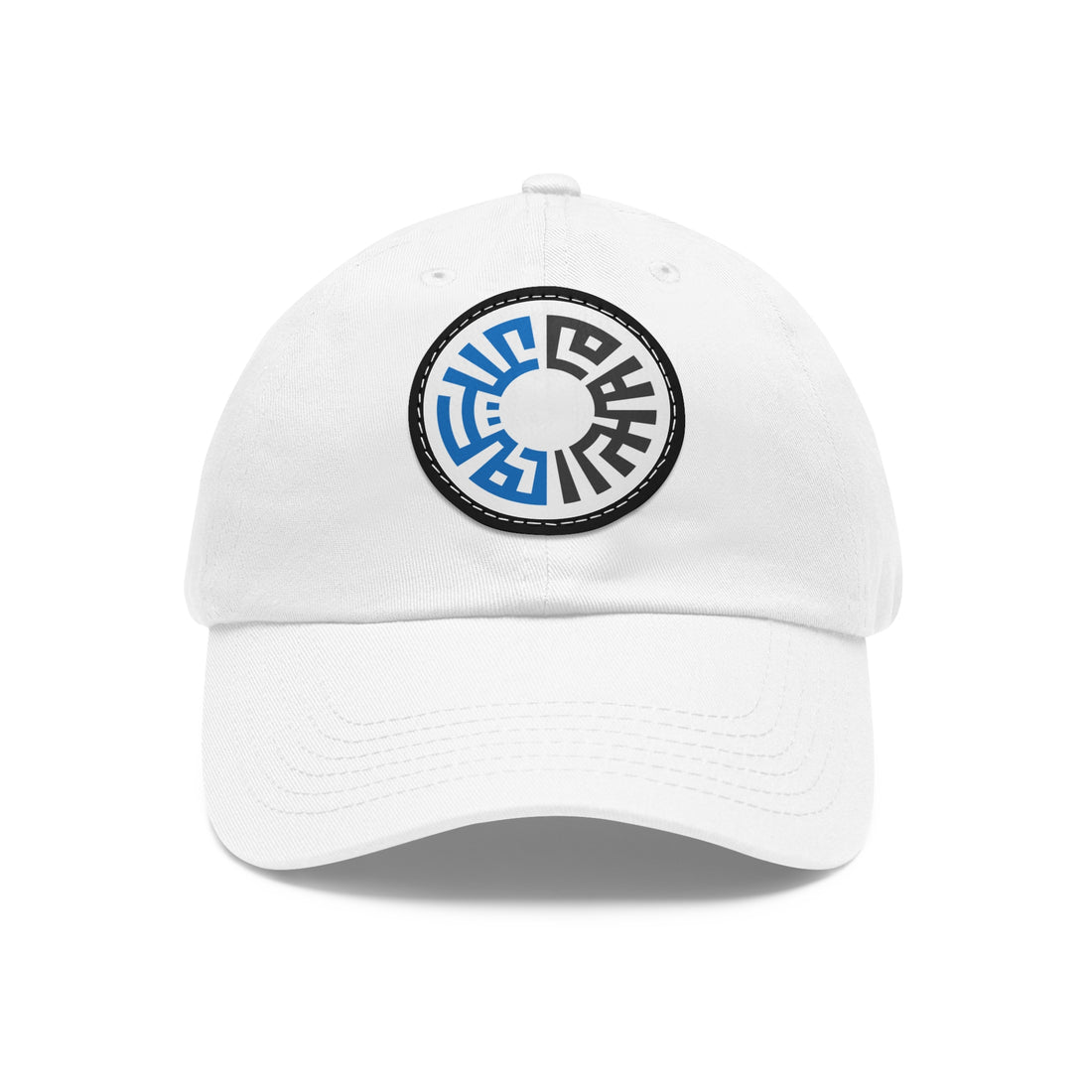 "Salam" Hat with Leather Patch- White