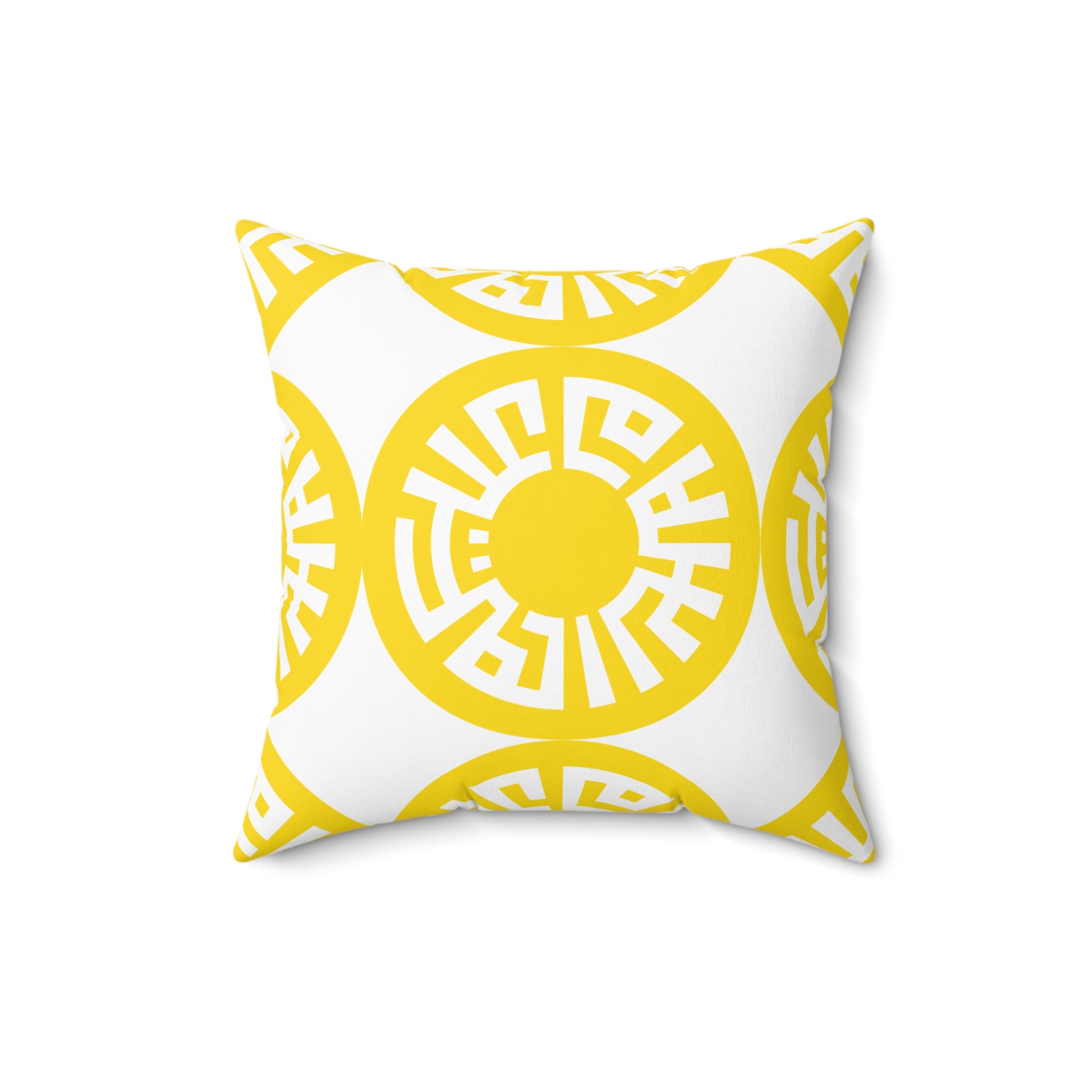 &quot;Salam&quot; Spun Polyester Square Pillow- Yellow