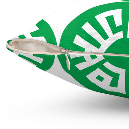 &quot;Salam&quot; Spun Polyester Square Pillow- Green