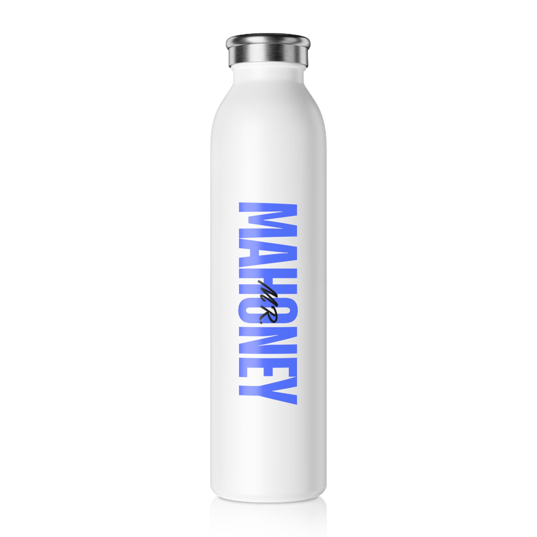 Personalized Slim Water Bottle, Blue