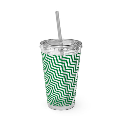 Sunsplash Tumbler with Straw, 16oz- Green