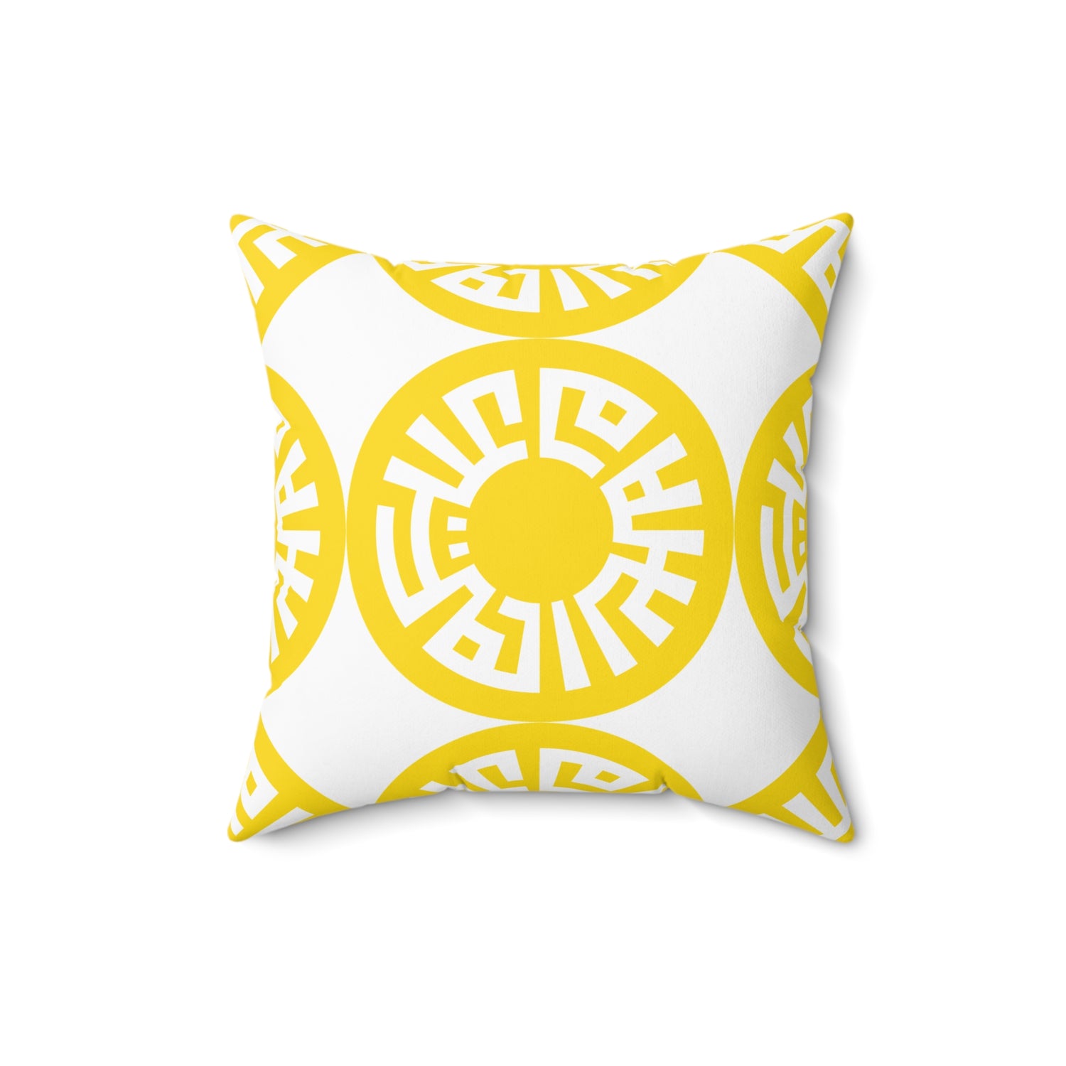 &quot;Salam&quot; Spun Polyester Square Pillow- Yellow