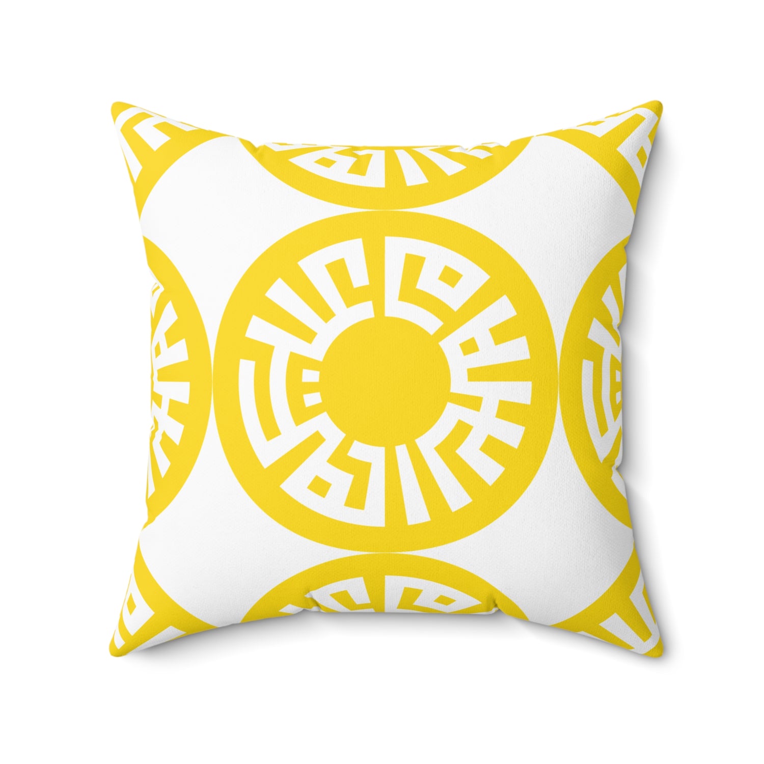 &quot;Salam&quot; Spun Polyester Square Pillow- Yellow