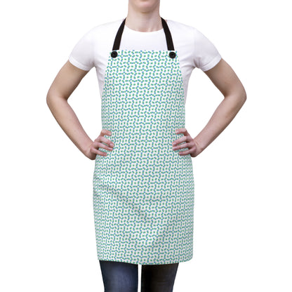 Apron (AOP)- Green/Blue Polka Dot