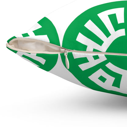 &quot;Salam&quot; Spun Polyester Square Pillow- Green