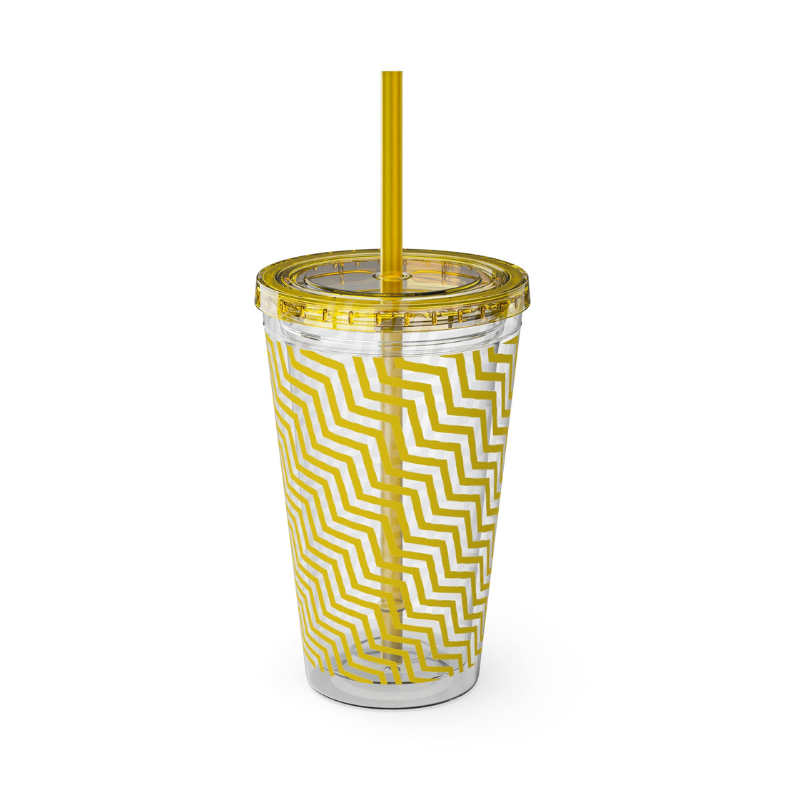 Sunsplash Tumbler with Straw, 16oz- Yellow
