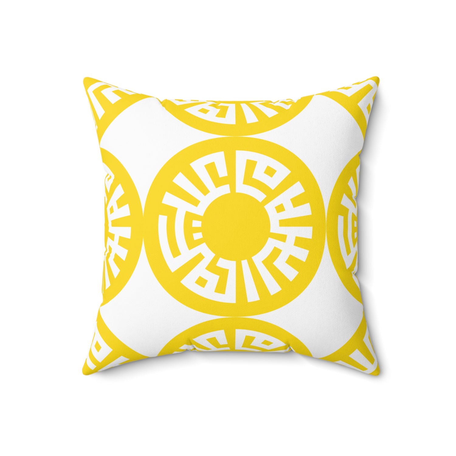 &quot;Salam&quot; Spun Polyester Square Pillow- Yellow