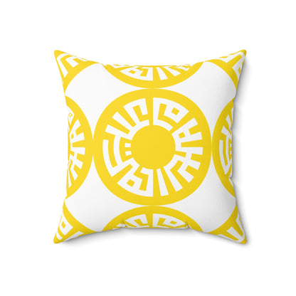 &quot;Salam&quot; Spun Polyester Square Pillow- Yellow