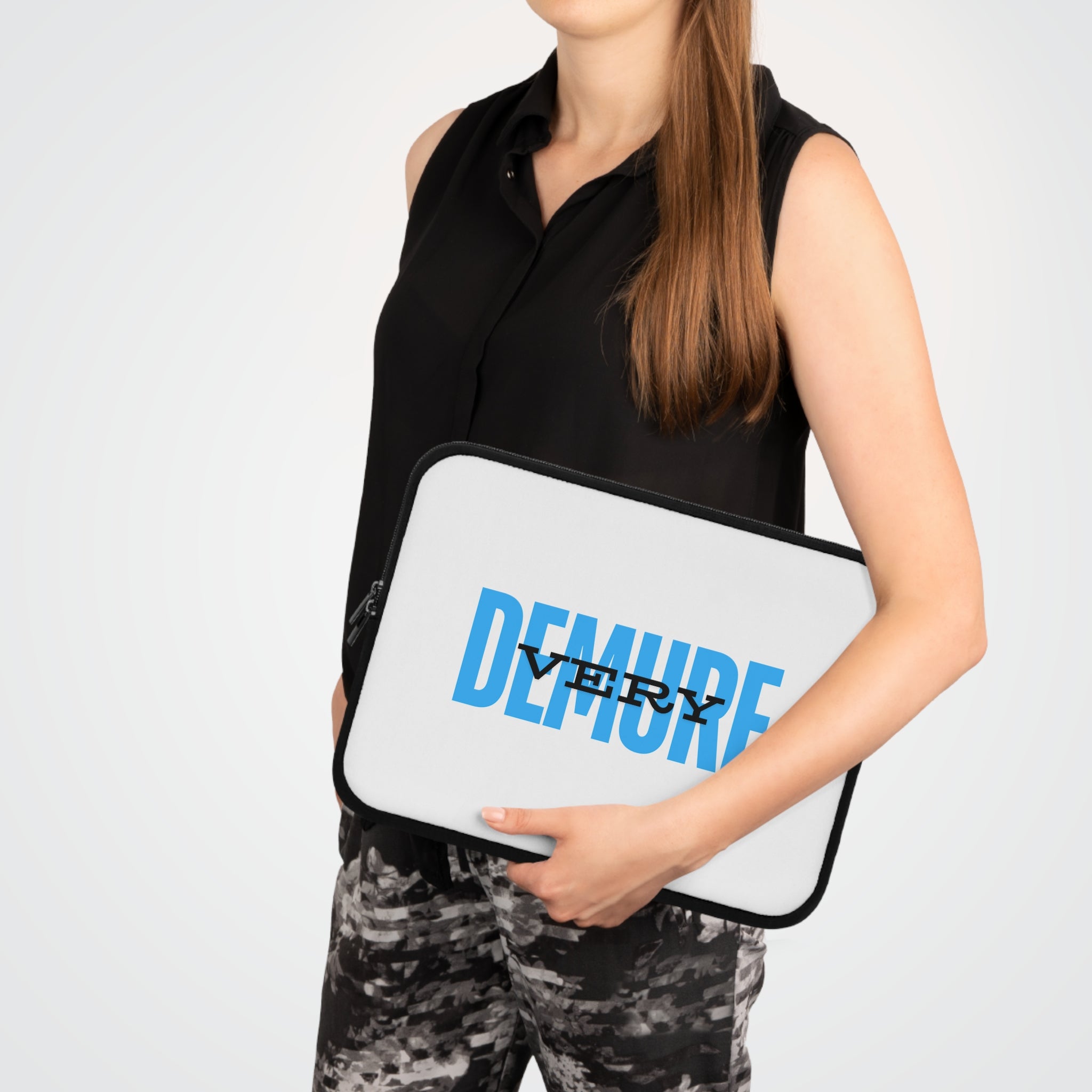 &quot;Very Demure&quot; Laptop Sleeve- Blue