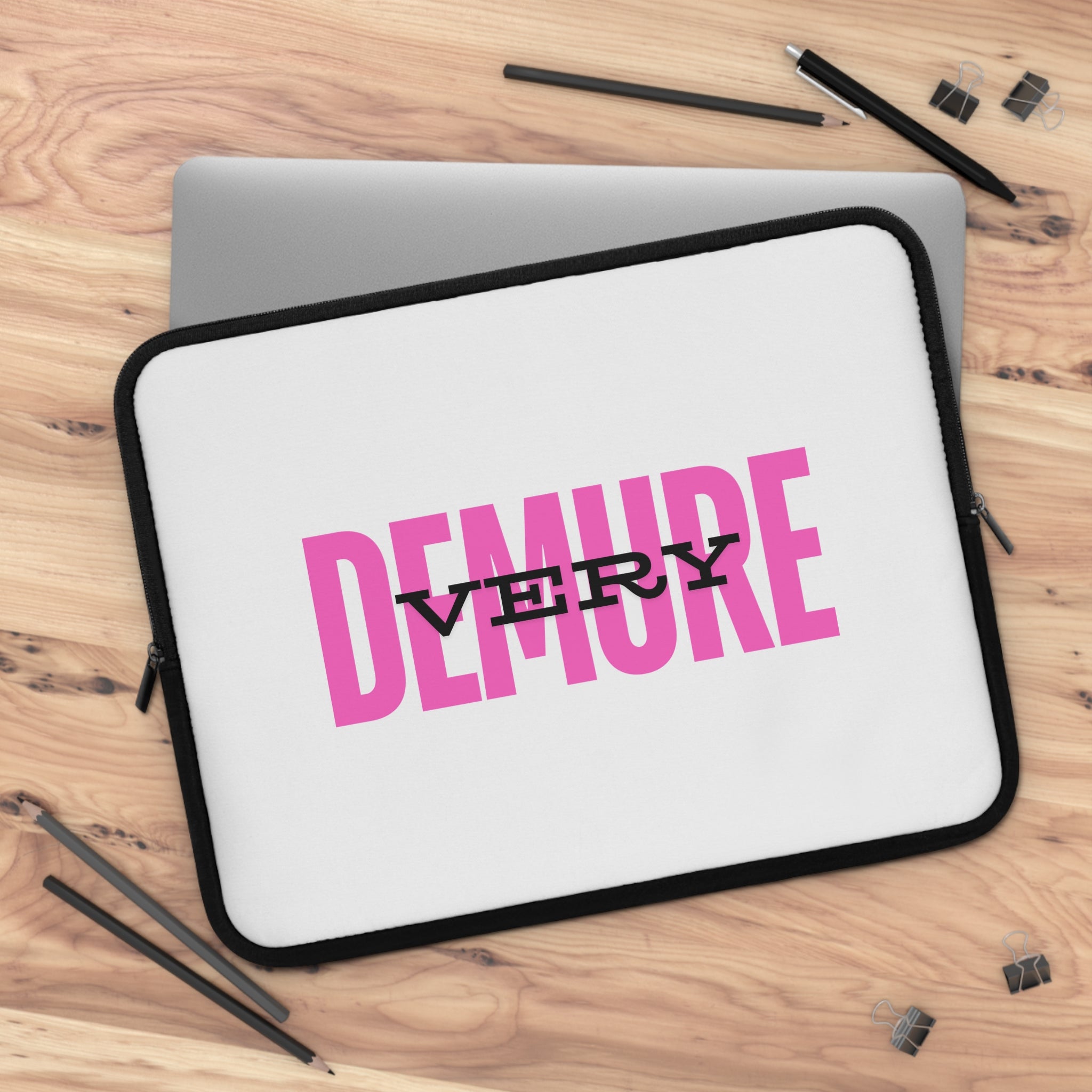 &quot;Very Demure&quot; Laptop Sleeve- Pink