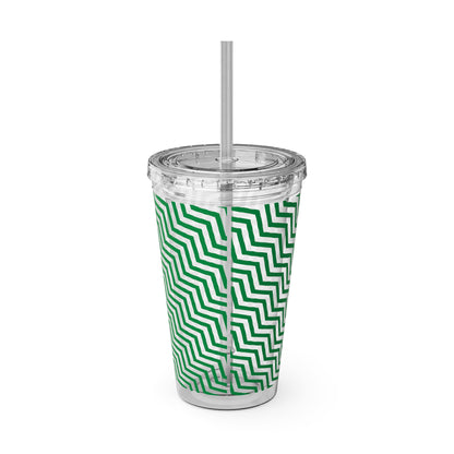 Sunsplash Tumbler with Straw, 16oz- Green