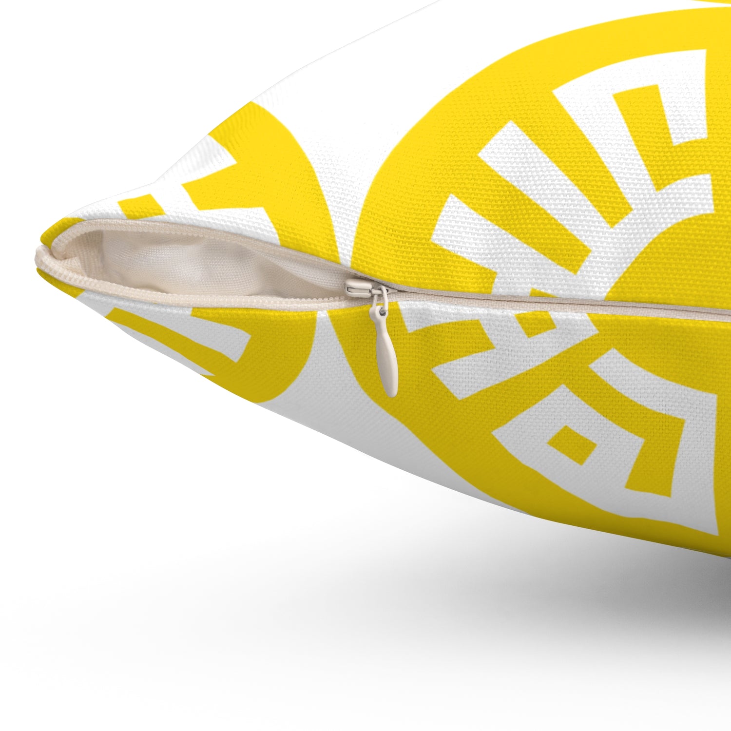 &quot;Salam&quot; Spun Polyester Square Pillow- Yellow