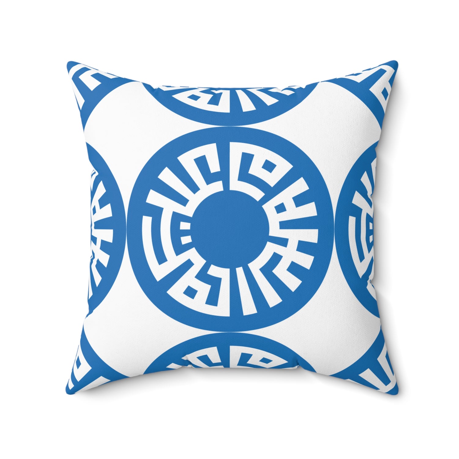 Spun Polyester Square Pillow- &quot;Salam&quot;  Blue