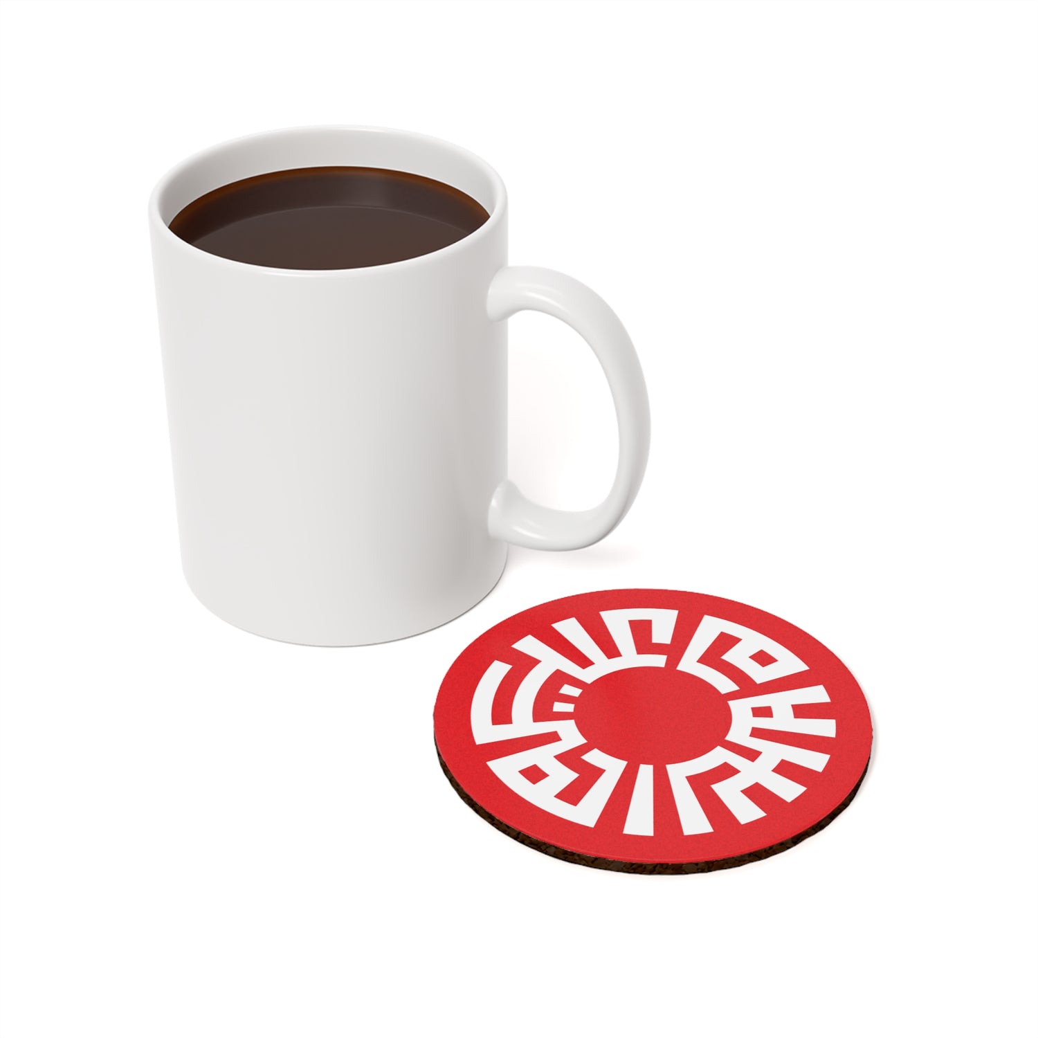 &quot;Salam&quot; Cork Back Coaster- Red