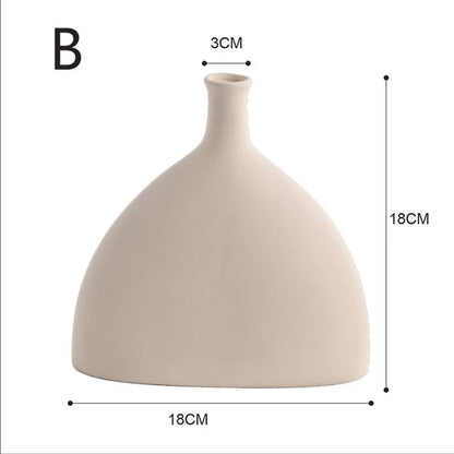 Ceramic Vase Nordic Home Decor Room Decoration Candle Holder Flower Pot Decoration Desktop Art Flower Vases Dropshipping