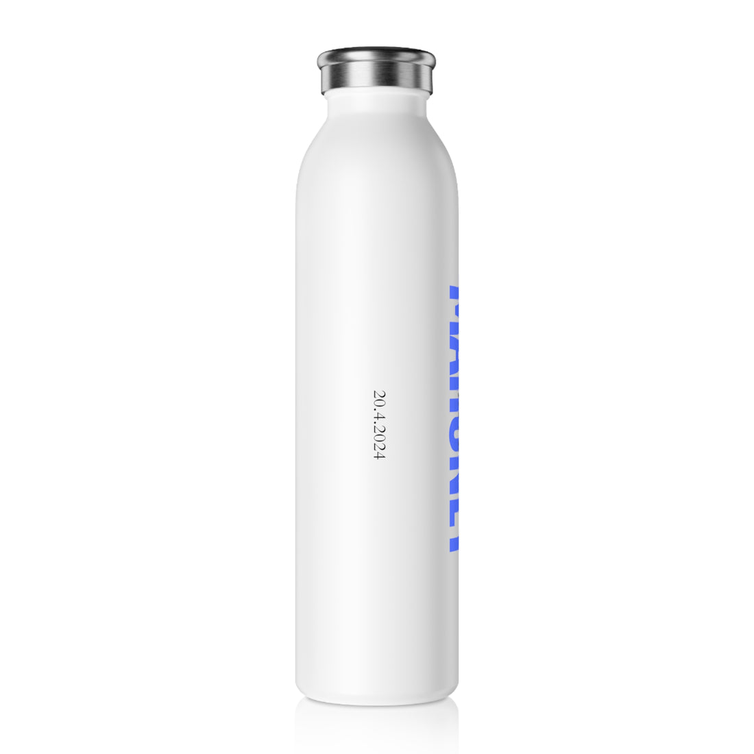Personalized Slim Water Bottle, Blue