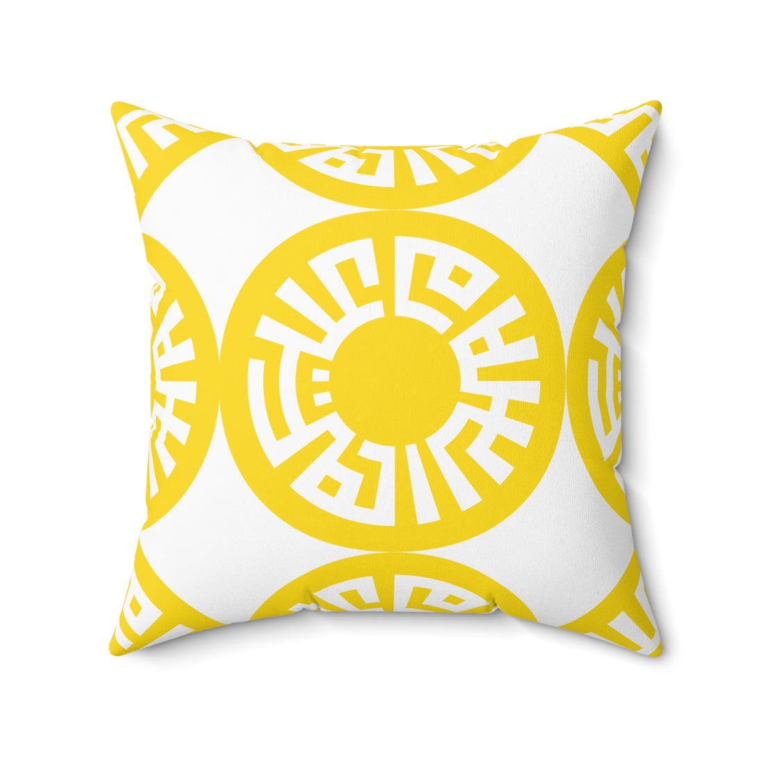 "Salam" Spun Polyester Square Pillow- Yellow